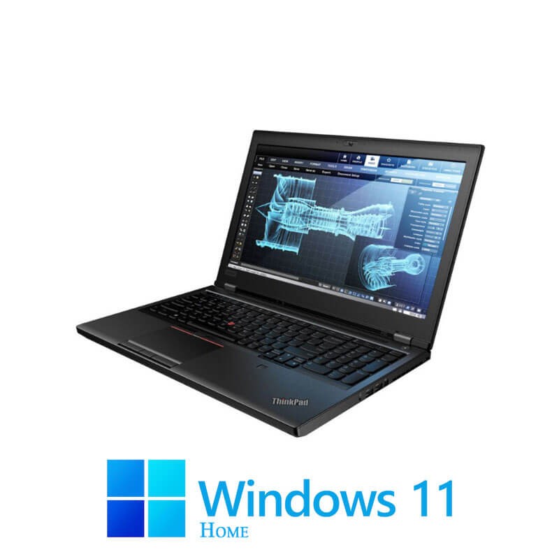 Laptop Lenovo P52, Hexa Core i7-8850H, 16GB, 512GB SSD, Quadro P1000, Win 11 Home