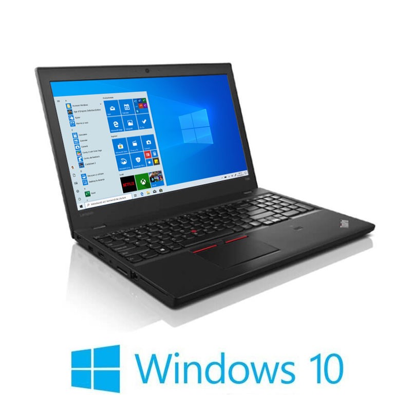 Laptop Lenovo ThinkPad T560, i5-6300U, 256GB SSD, 15.6 inci FHD IPS, Win 10 Home