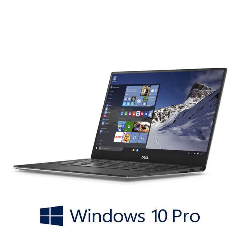 Laptopuri Dell XPS 13 9360, i7-7500U, SSD, 13.3 inci Full HD, Webcam, Win 10 Pro