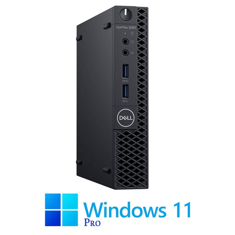 Mini PC Dell OptiPlex 3060, Quad Core i3-8100T, 8GB DDR4, 256GB SSD, Win 11 Pro